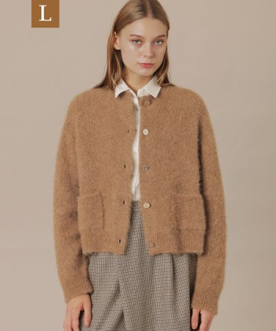 【L】アルパカシャギーニットカーディガン