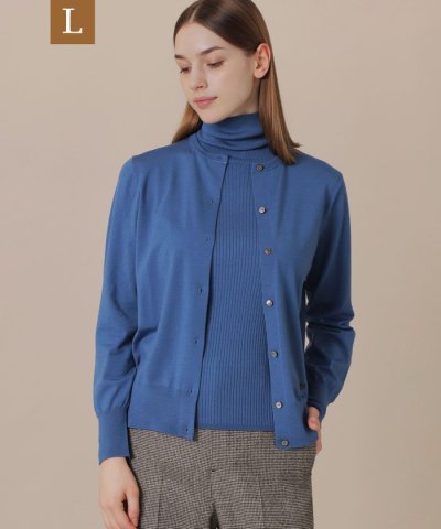 【L】クリアニットプレーンカーディガン