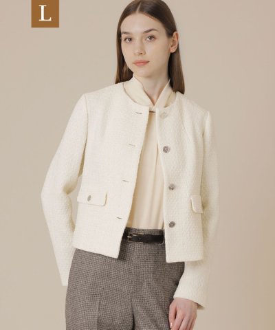 【L】ベルベットヤーンツイードジャケット