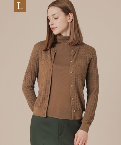 【L】クリアニットレーシーカーディガン