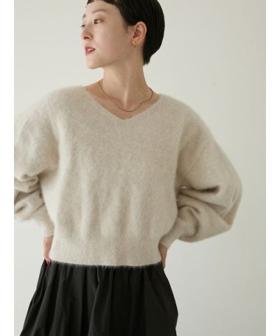 フォックスカシミヤ2wayニットトップス