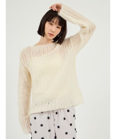 ルーズモヘアニットトップス