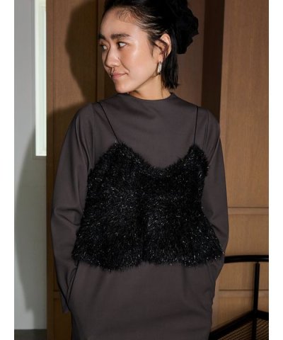 フェザーラメニットビスチェ