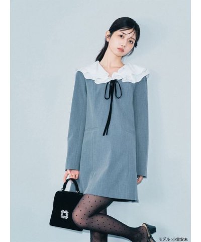 ラッフルカラー付きミニワンピース【Hearts2Hearts着用】