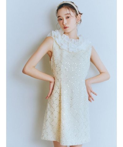 [L.B CANDY STOCK]フリルカラー付き2wayミニワンピース(Hea