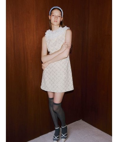 [L.B CANDY STOCK]フリルカラー付き2wayミニワンピース【Hea