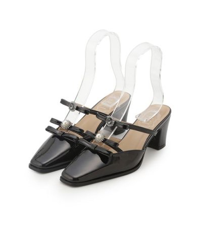 [L.B CANDY STOCK]ビジューリボンストラップミュール【Hearts