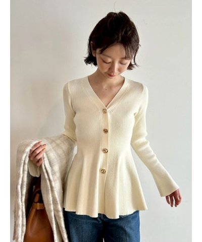 ペプラムニットカーディガン