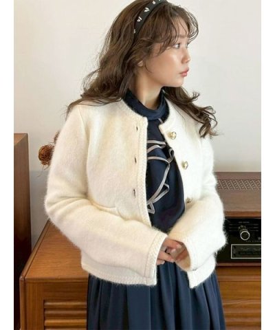 【WEB限定カラー】金釦フォックスニットジャケット(Hearts2Hearts着