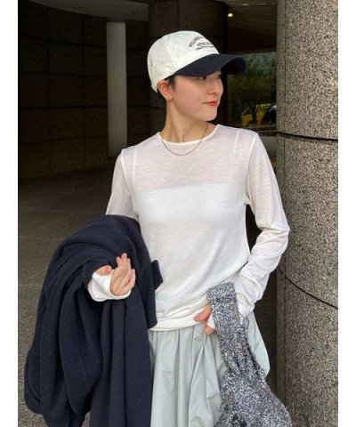 Mt.Breath WoolRクルーネックトップス