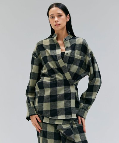 HOBBS / ウールチェックカシュクールブラウス