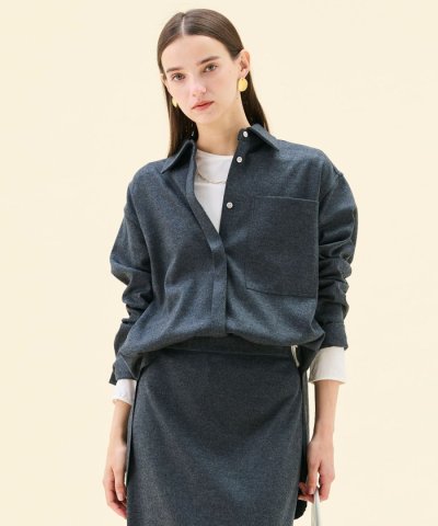 MONTAIGNE / ウールオーバーサイズシャツ