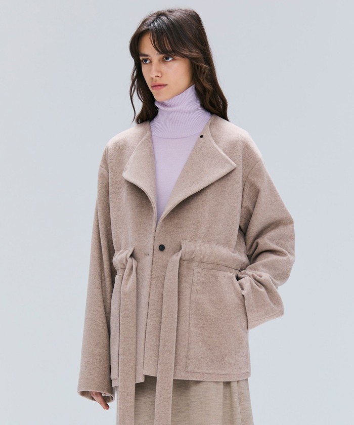 BEIGE LABBOCK / ウール混2WAYショートコート TAUPE 0 BEIGE LABBOCK / ウール混2WAYショートコート TAUPE 0