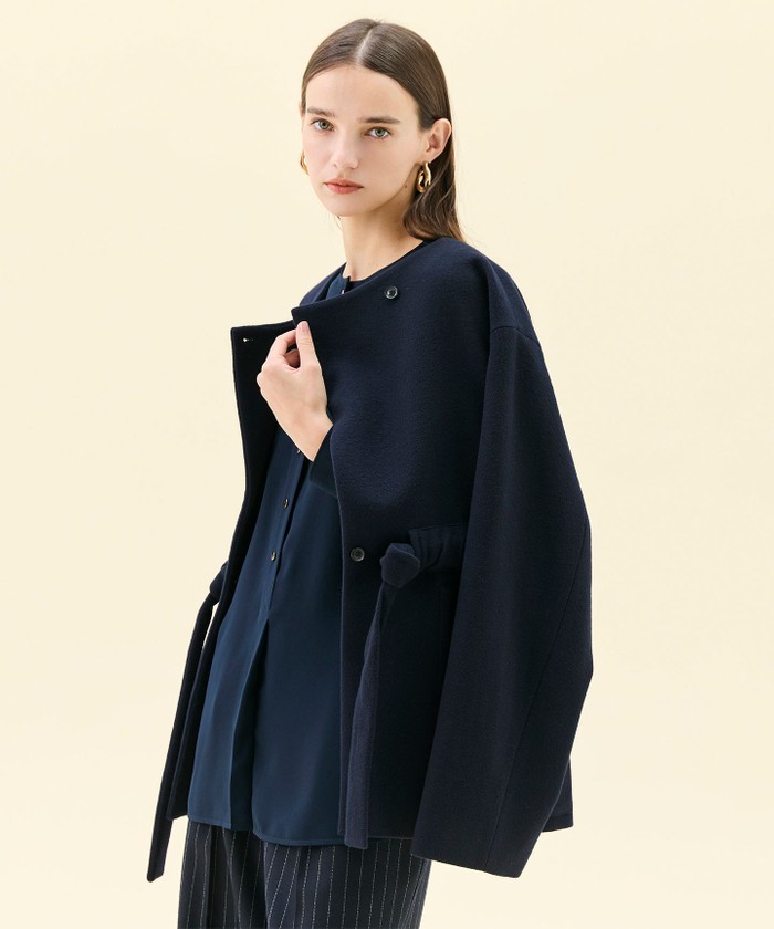 BEIGE LABBOCK / ウール混2WAYショートコート NAVY 0 BEIGE LABBOCK / ウール混2WAYショートコート NAVY 0