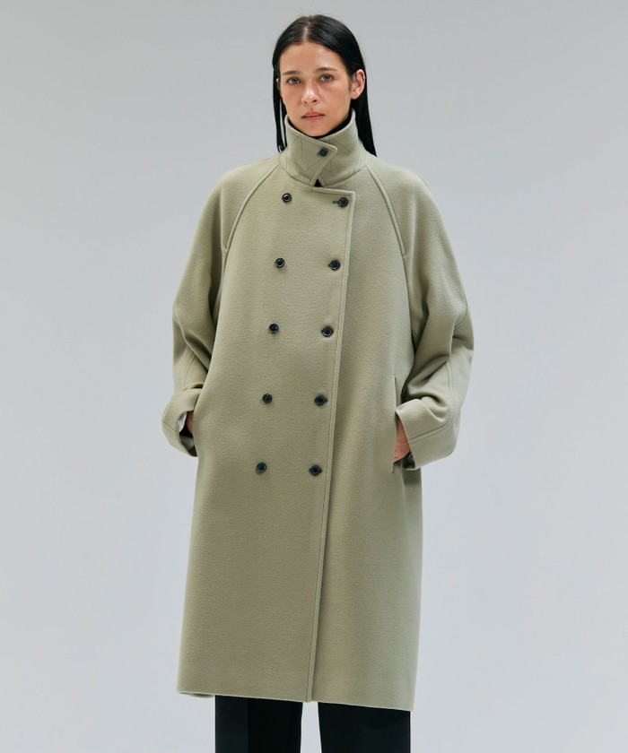 BEIGE LABBOCK / ウール混ラグランステンカラーコート L. KHAKI 2 BEIGE LABBOCK / ウール混ラグランステンカラーコート L. KHAKI 2