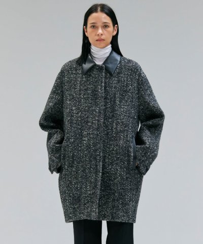ROBY / フェイクレザーツイードコート