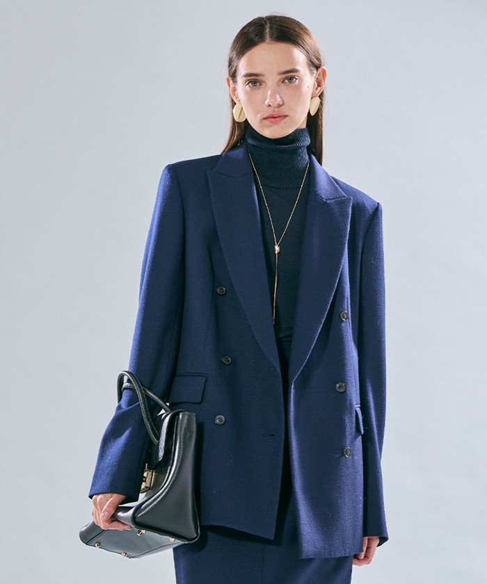BEIGE BUNNELL / ウールダブルブレストジャケット NAVY 4 BEIGE BUNNELL / ウールダブルブレストジャケット NAVY 4