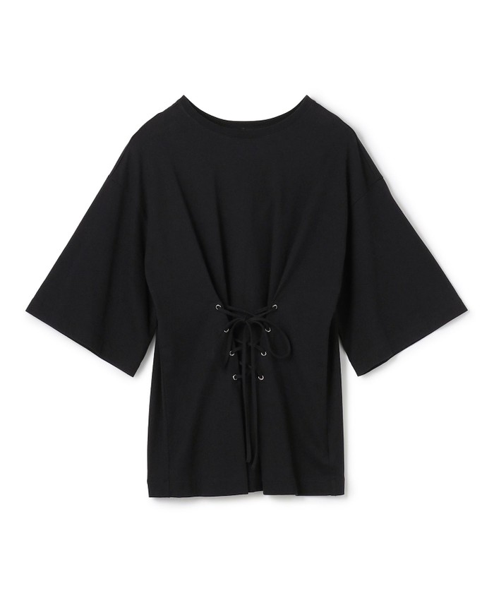 UNCRAVE 【洗濯機洗い可】プレーンジャージー 2WAYレースアップトップス ブラック F UNCRAVE 【洗濯機洗い可】プレーンジャージー 2WAYレースアップトップス ブラック F