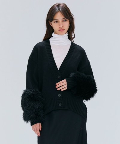 【洗える】CHESTER / フェイクファーVネックカーディガン