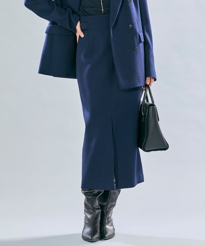 BEIGE 【VERY NaVY12月号掲載】BUNNELL / ウールハイウエストタブボタ NAVY 2 BEIGE 【VERY NaVY12月号掲載】BUNNELL / ウールハイウエストタブボタ NAVY 2