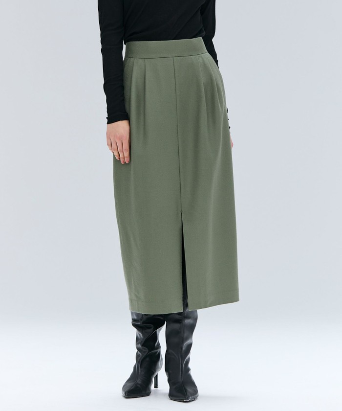 BEIGE 【Oggi 11月号掲載】TERNES / 2タックウールスカート L. KHAKI 6 BEIGE 【Oggi 11月号掲載】TERNES / 2タックウールスカート L. KHAKI 6