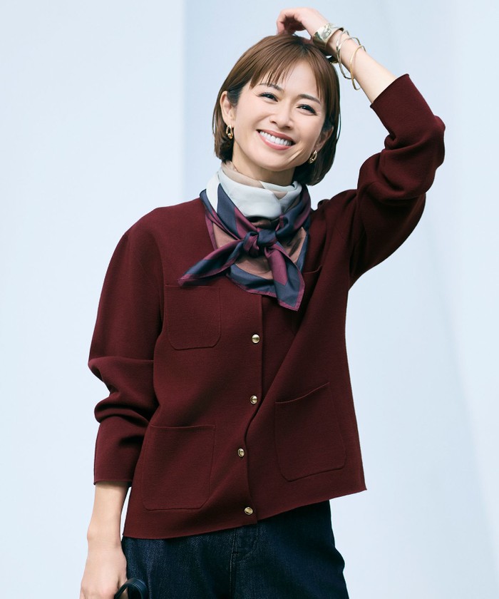 レッド系｜カーディガン｜自由区 (Lサイズ)(ジユウクエル)｜阪急百貨店