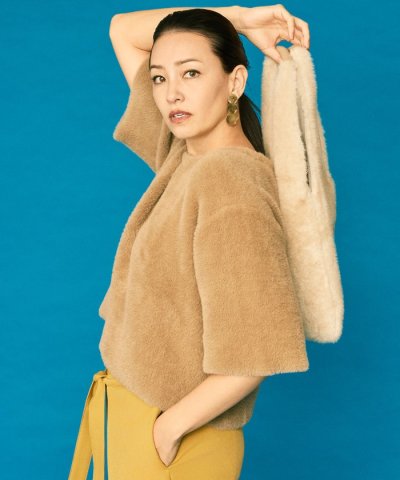 【カタログ掲載・洗える】シェニールボンディング ニット