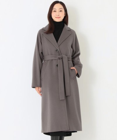 ウールビーバー ベルテッドロングコート