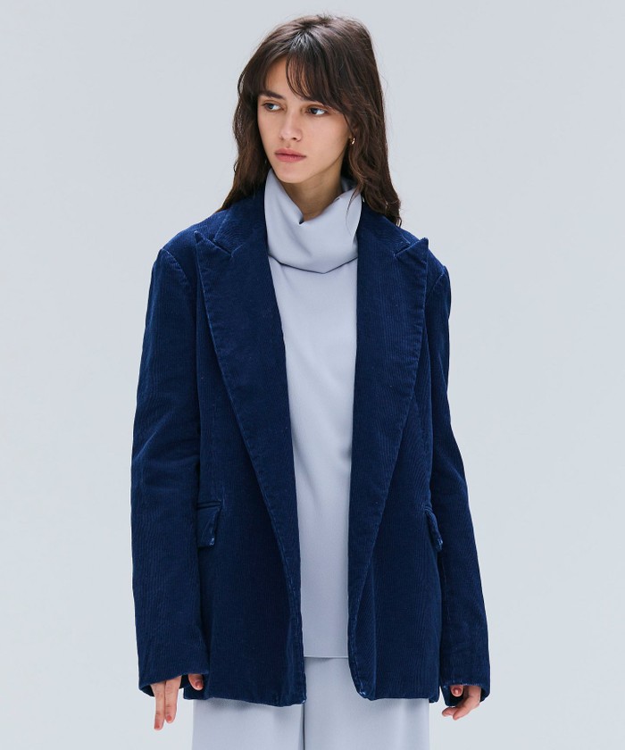 BEIGE 【FUDGE 10月号掲載】BANGS / コットンコーデュロイテーラードジャケ INDIGO 4 BEIGE 【FUDGE 10月号掲載】BANGS / コットンコーデュロイテーラードジャケ INDIGO 4