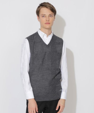 【WEB限定】シャドーチェックニットベスト