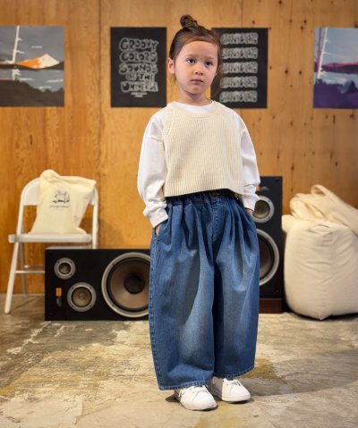 グルーヴィーカラーズ GROOVY COLORS Denim Tuck Pant