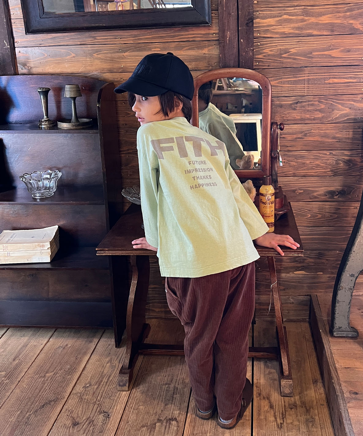 FITH フィス FITH Back Logo Long Sleeve Tee グリーン BS（80）