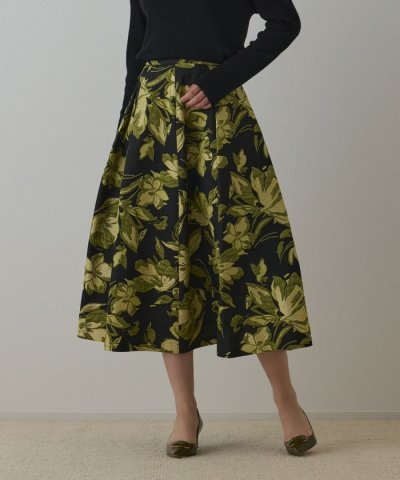 ラメフラワージャガードスカート