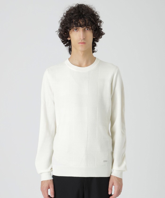 美品 ブラックレーベルクレストブリッジ 切替 ニットブルゾン CBチェック 黒 ブラックレーベルクレストブリッジ 切替 ニットブルゾン CBチェック 黒