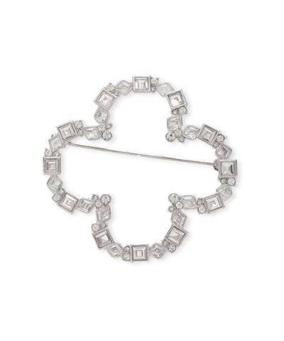 フラワーモチーフビジューブローチ