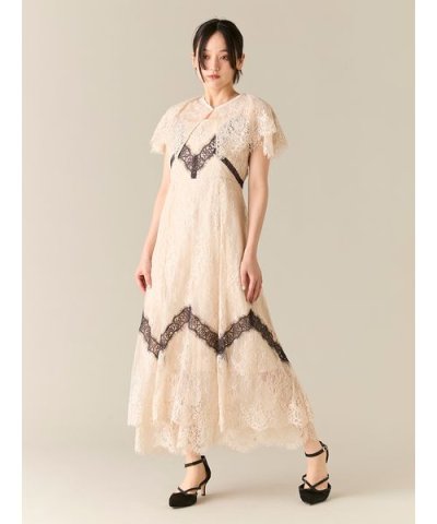 ケープ付き2wayレースラインドレス