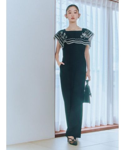 レースカラーコンビネゾン