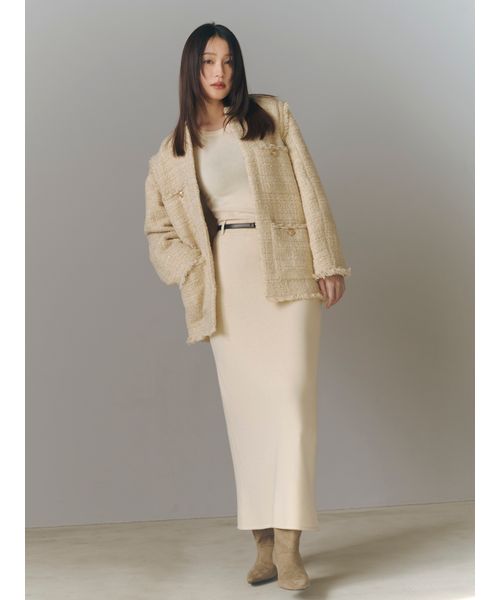 FRAYI. D ウォッシャブルカシミヤシルクニットストレートスカート/ウォッシャブル IVR F FRAYI. D ウォッシャブルカシミヤシルクニットストレートスカート/ウォッシャブル IVR F