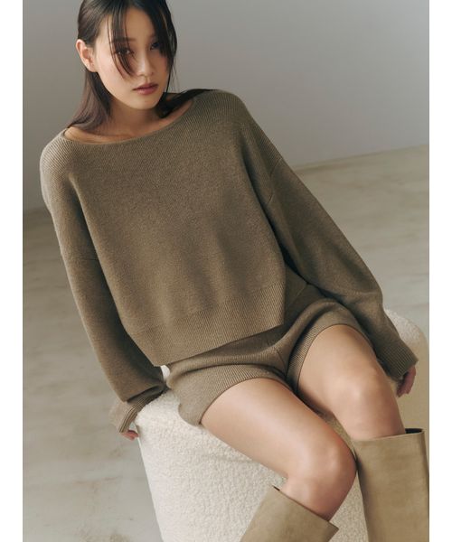 FRAYI. D ウォッシャブルカシミヤシルクボートネックニット/ウォッシャブル MOC F FRAYI. D ウォッシャブルカシミヤシルクボートネックニット/ウォッシャブル MOC F