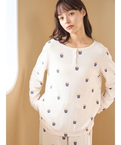 モチーフ3柄ワッフルロンT