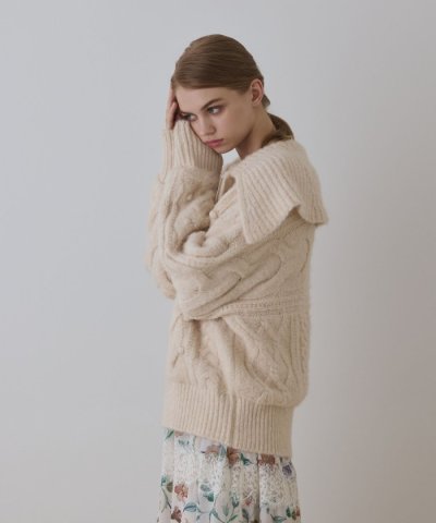 ヘアリーニットコクーンジャケット