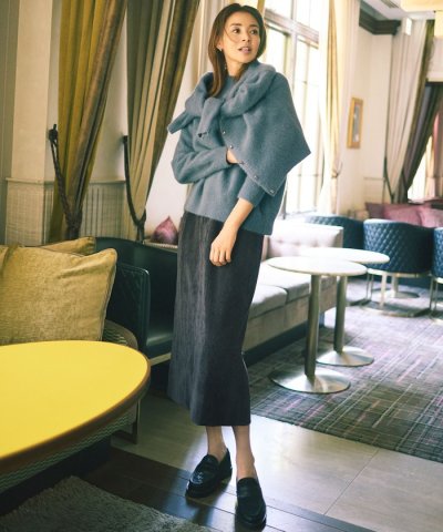 【17号サイズまで展開・SHIHOさん着用・洗える】ソフトコーデュロイ スカート