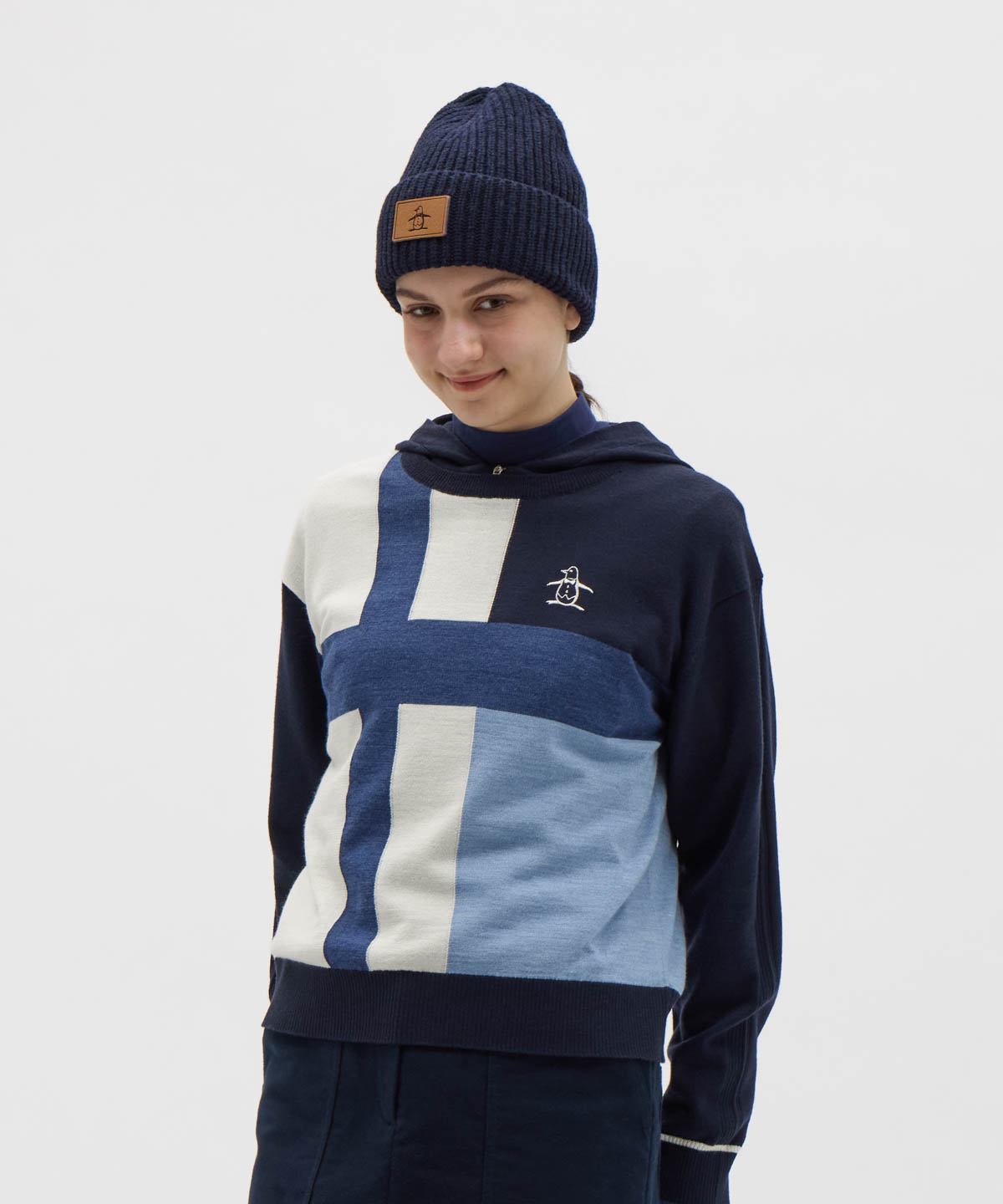 A ＊ Munsingwear｜マンシングウェア ニット セーター 長袖 サイズL ゴルフウェア GOLF 刺繍 ピンク メンズ マンシングウェア 地柄 Vネック ニットベスト ゴルフウェア メンズ