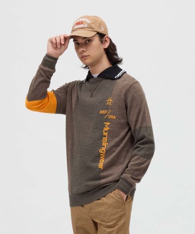 マンシングウェア Munsingwear 防風裏地付きクルーネックセーター
