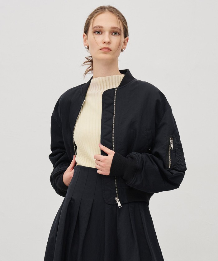 UNCRAVE 【撥水】ヴィンテージタフタ MA−1 ブラック U UNCRAVE 【撥水】ヴィンテージタフタ MA−1 ブラック U