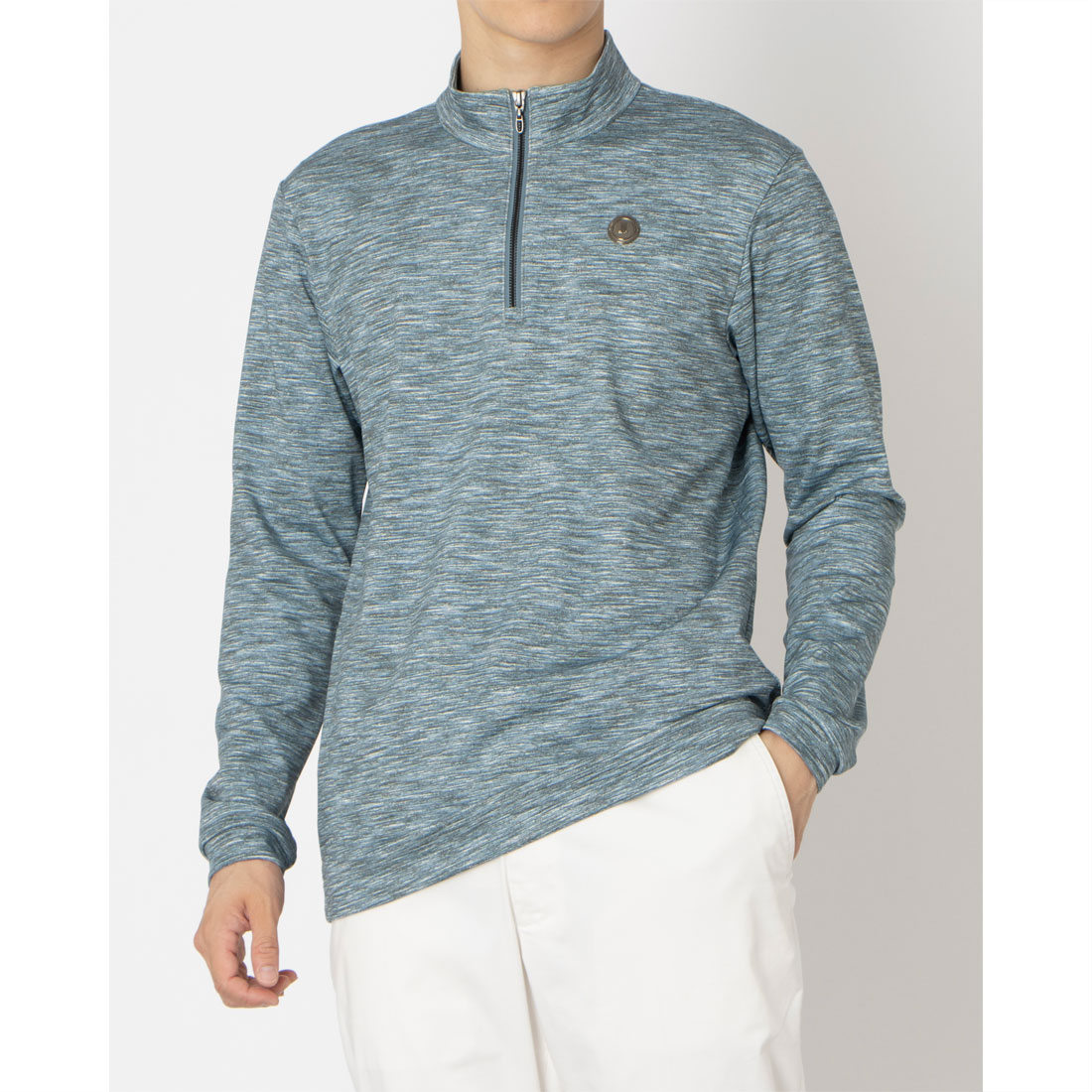 LANVINSPORT ランバン スポール LANVIN SPORT ベア天竺ハーフジップ長袖シャツ【蓄 ブルー 42 LANVINSPORT ランバン スポール LANVIN SPORT ベア天竺ハーフジップ長袖シャツ【蓄 ブルー 42