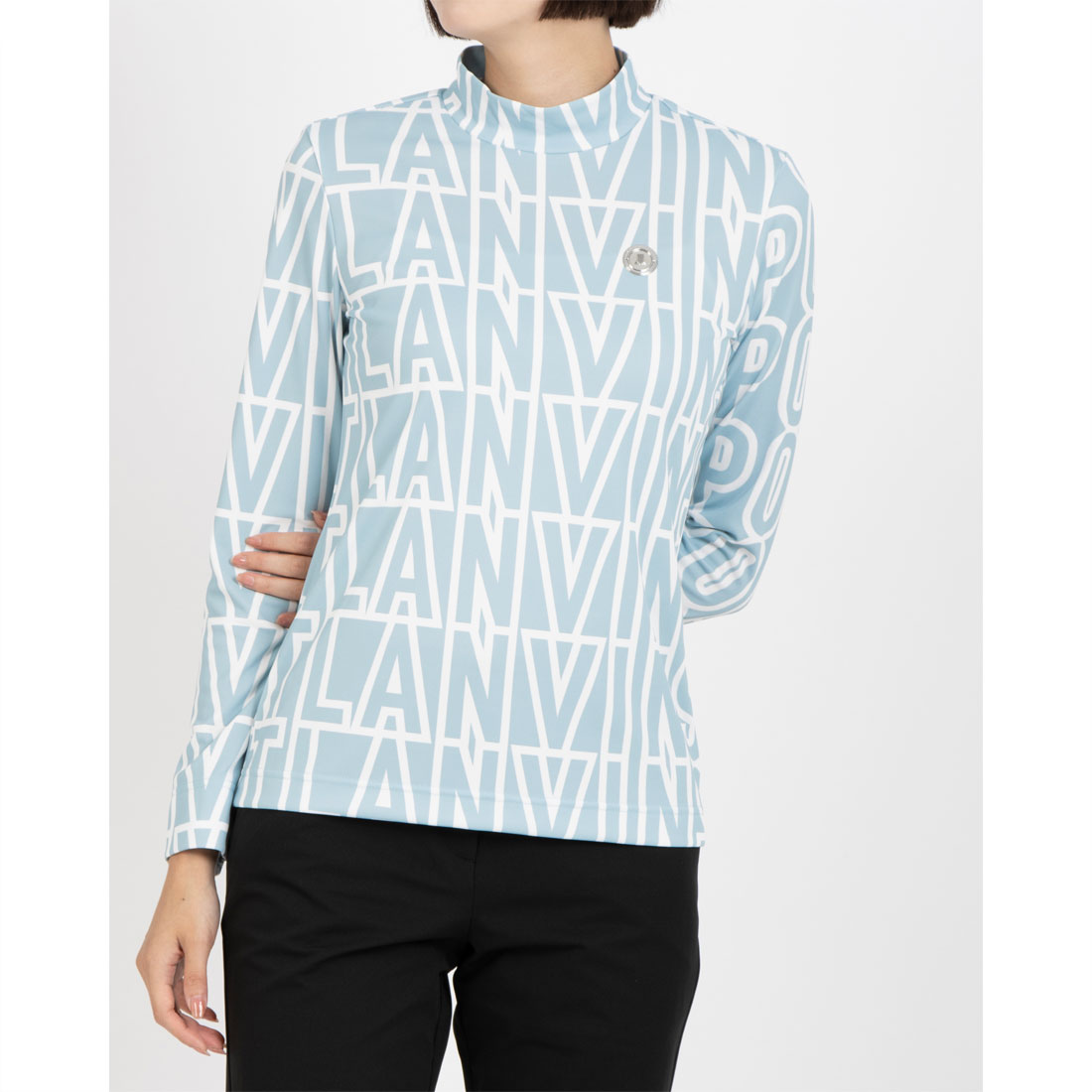 LANVINSPORT ランバン スポール LANVIN SPORT ロゴプリント長袖ハイネックシャツ【 エメラルド 36 LANVINSPORT ランバン スポール LANVIN SPORT ロゴプリント長袖ハイネックシャツ【 エメラルド 36