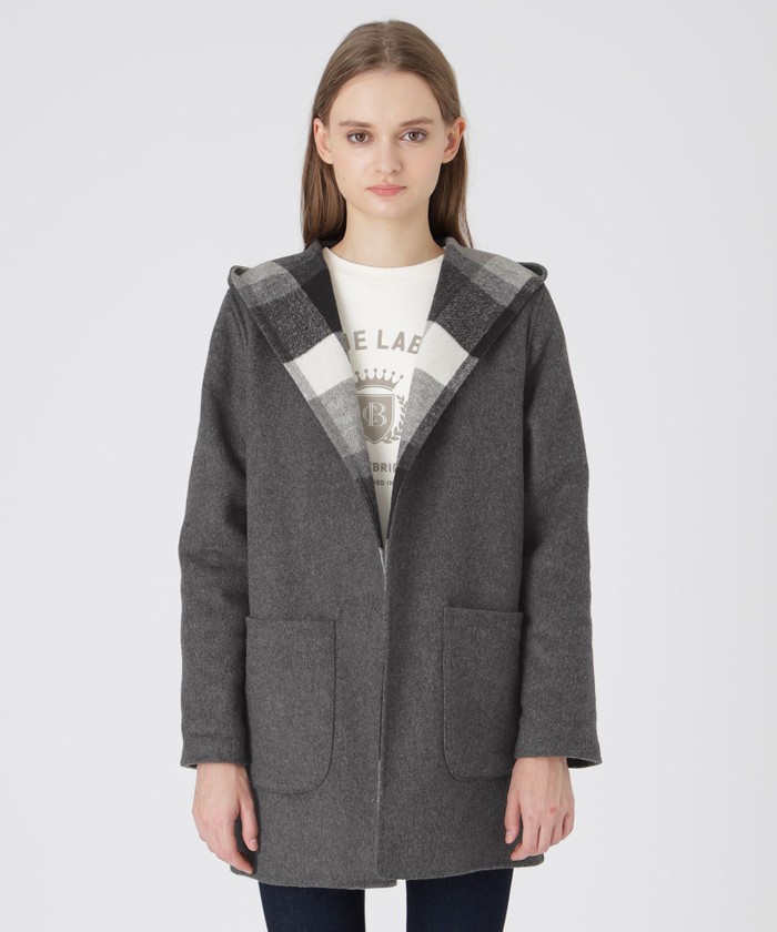 クレストブリッジチェックリバーポリウールコーディガン(508457327