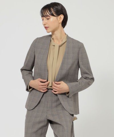 【ウォッシャブル】裏起毛チェック　ジャケット