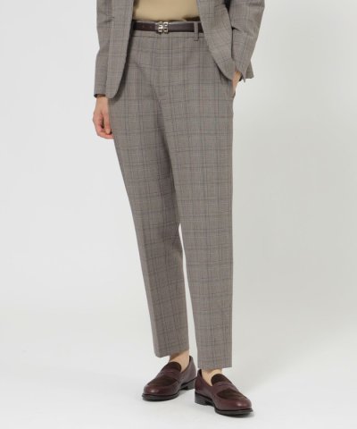 【ウォッシャブル】裏起毛チェック　パンツ